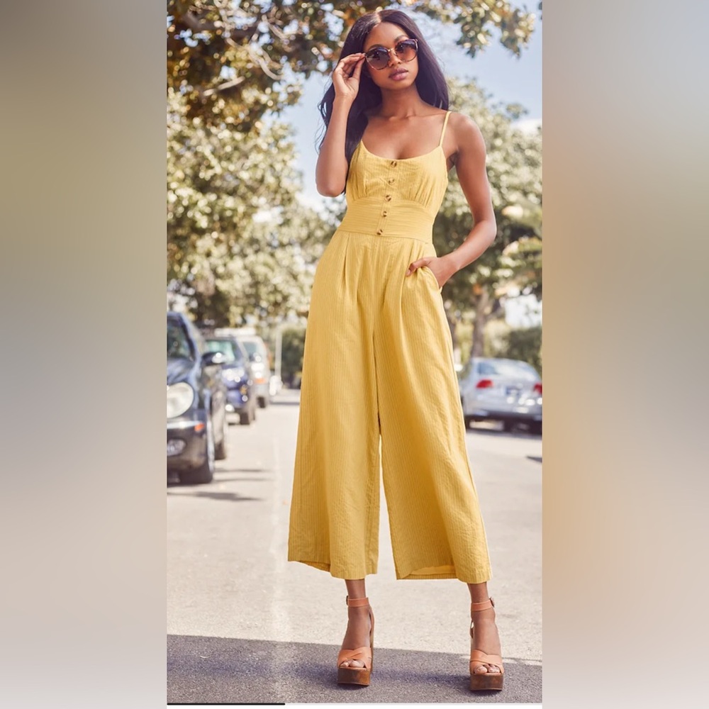 Lulu's Mustard Jumpsuit